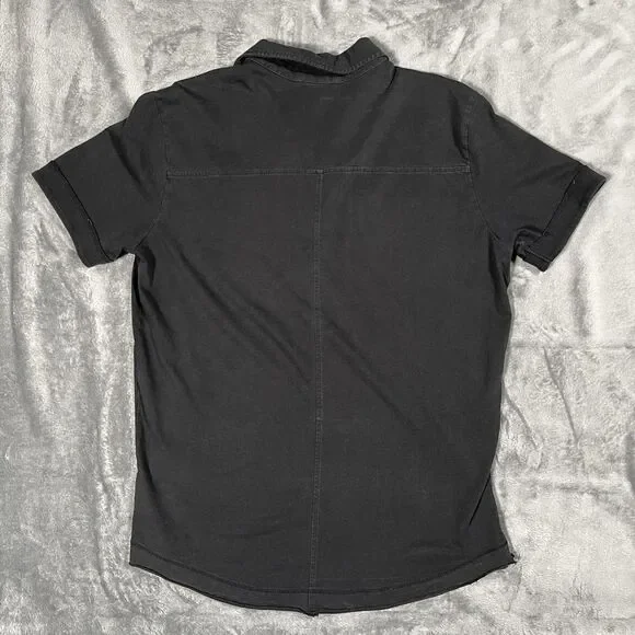 Diesel Polo Mens M Medium Gray 100% Cotton Pockets Casual Short Sleeve Shirt - Picture 6 of 9